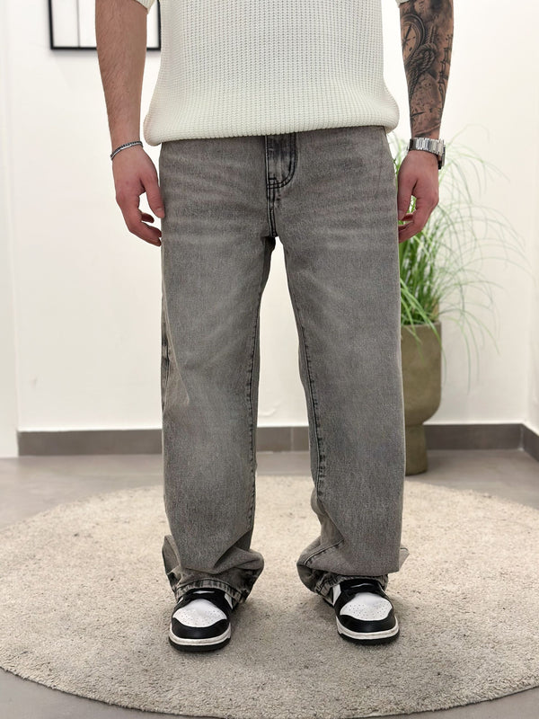 Jeans baggy gray sfumato