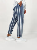 Pantalone Mykonos gessato in lino Over-D