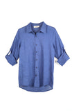 Camicia in lino con collo alla francese
