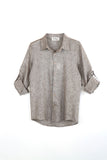 Camicia in lino con collo alla francese
