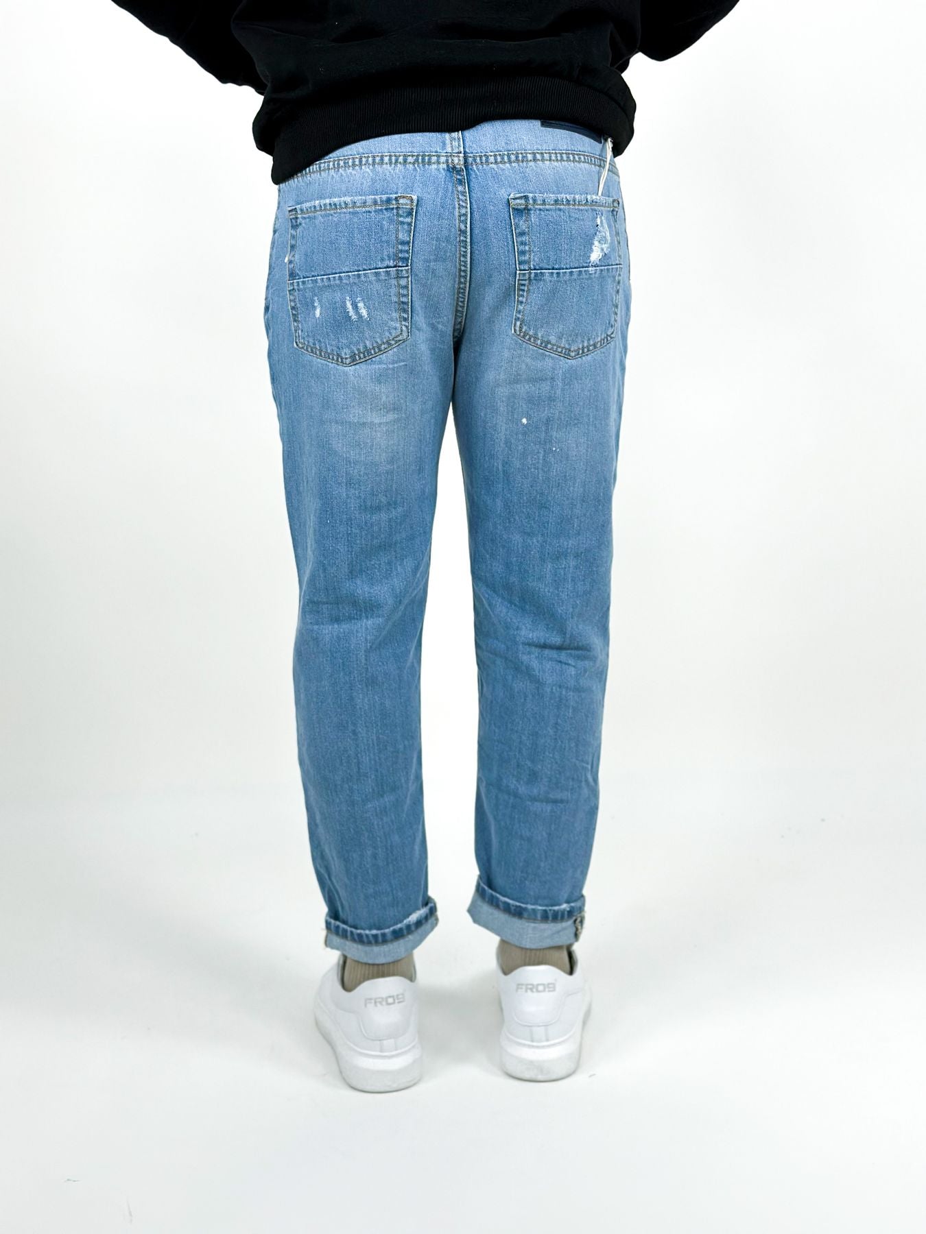 Jeans con rotture e schizzi - Over-D