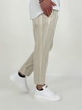 Pantalone Sorrento gessato in lino Over-D